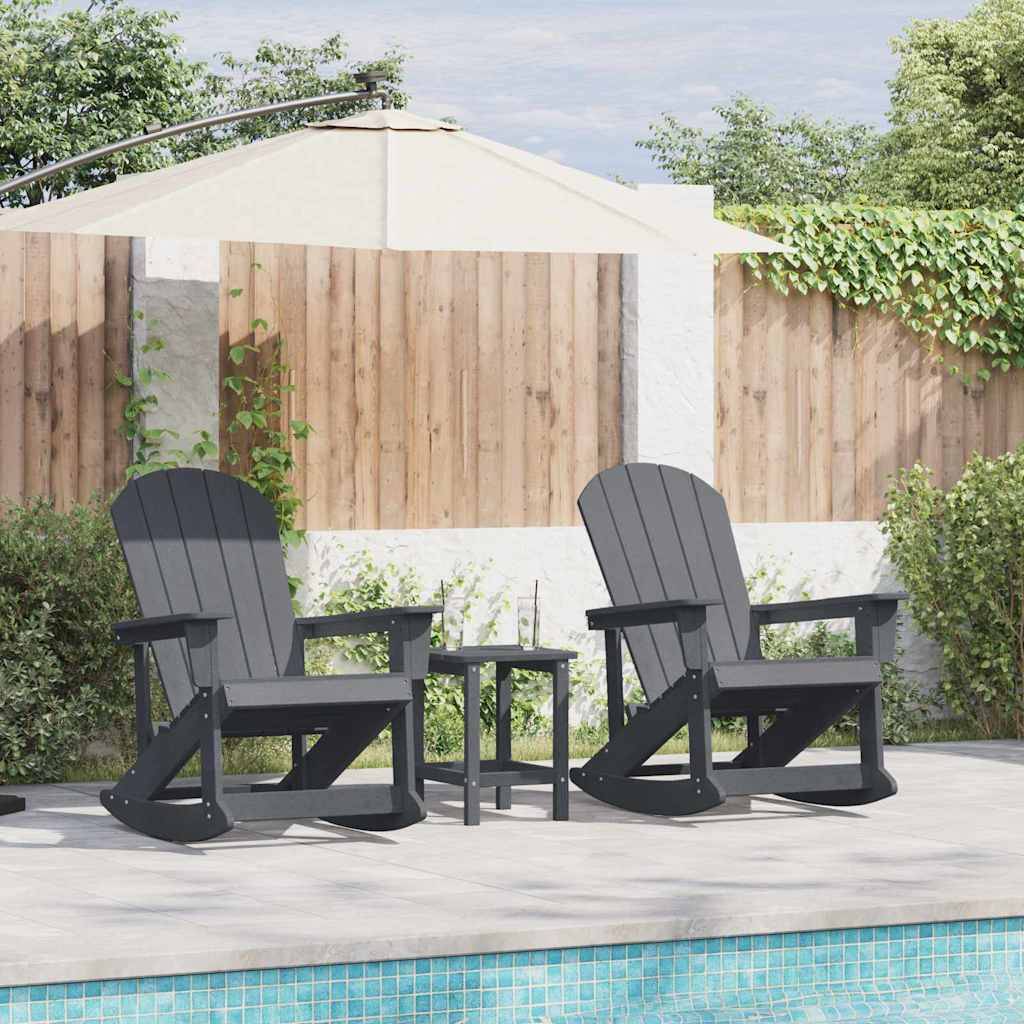 vidaXL Adirondack Schaukelstühle 2 pcs Hellgrau HDPE