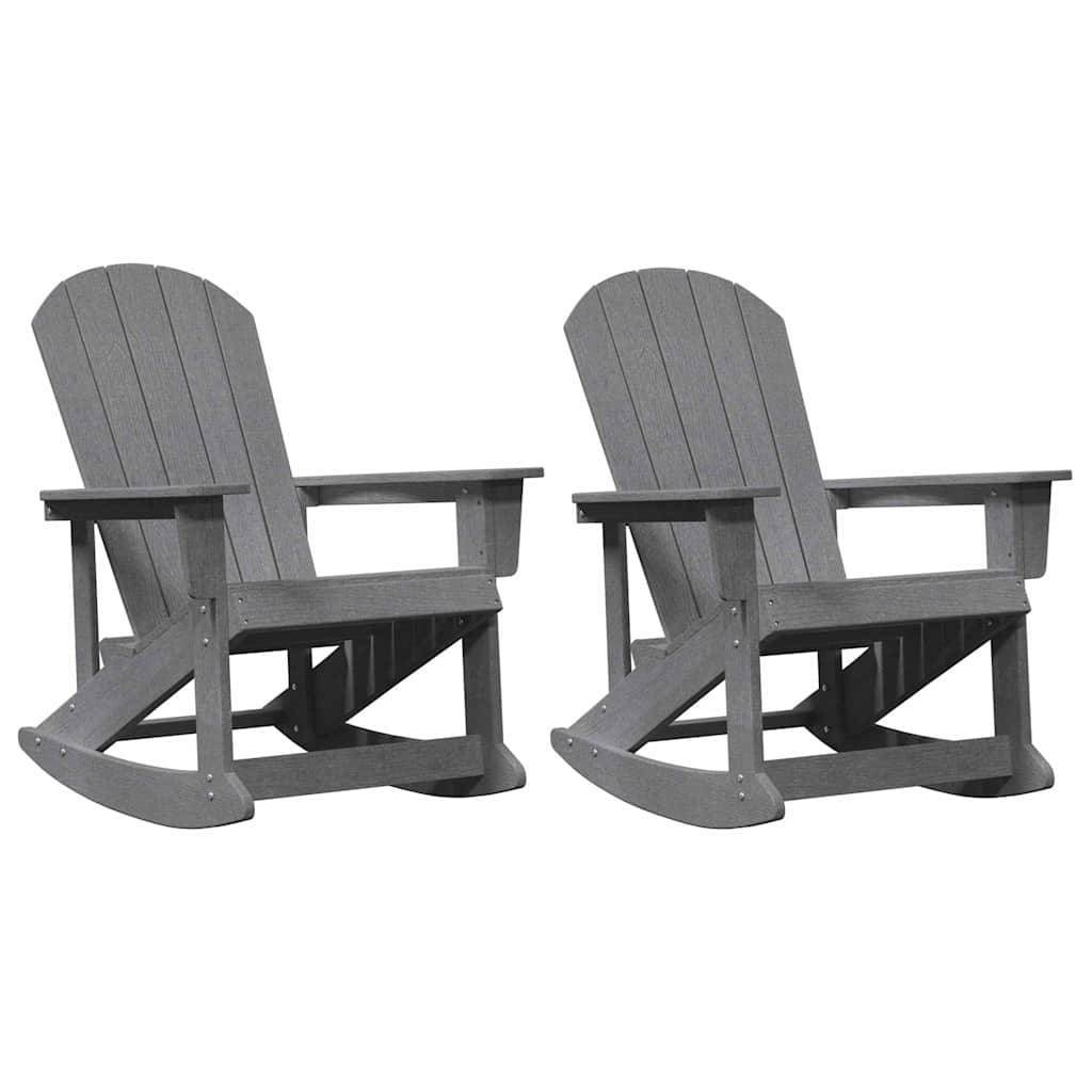 vidaXL Adirondack Schaukelstühle 2 pcs Hellgrau HDPE