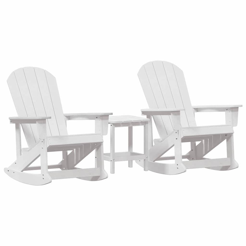 vidaXL Garten-Lounge-Set 3 pcs Weiß HDPE