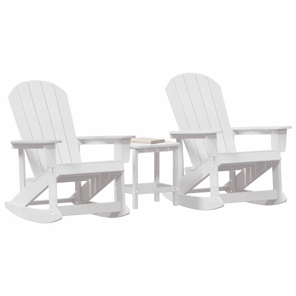 vidaXL Garten-Lounge-Set 3 pcs Weiß HDPE