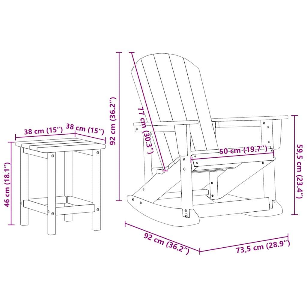 vidaXL Garten-Lounge-Set 3 pcs Weiß HDPE