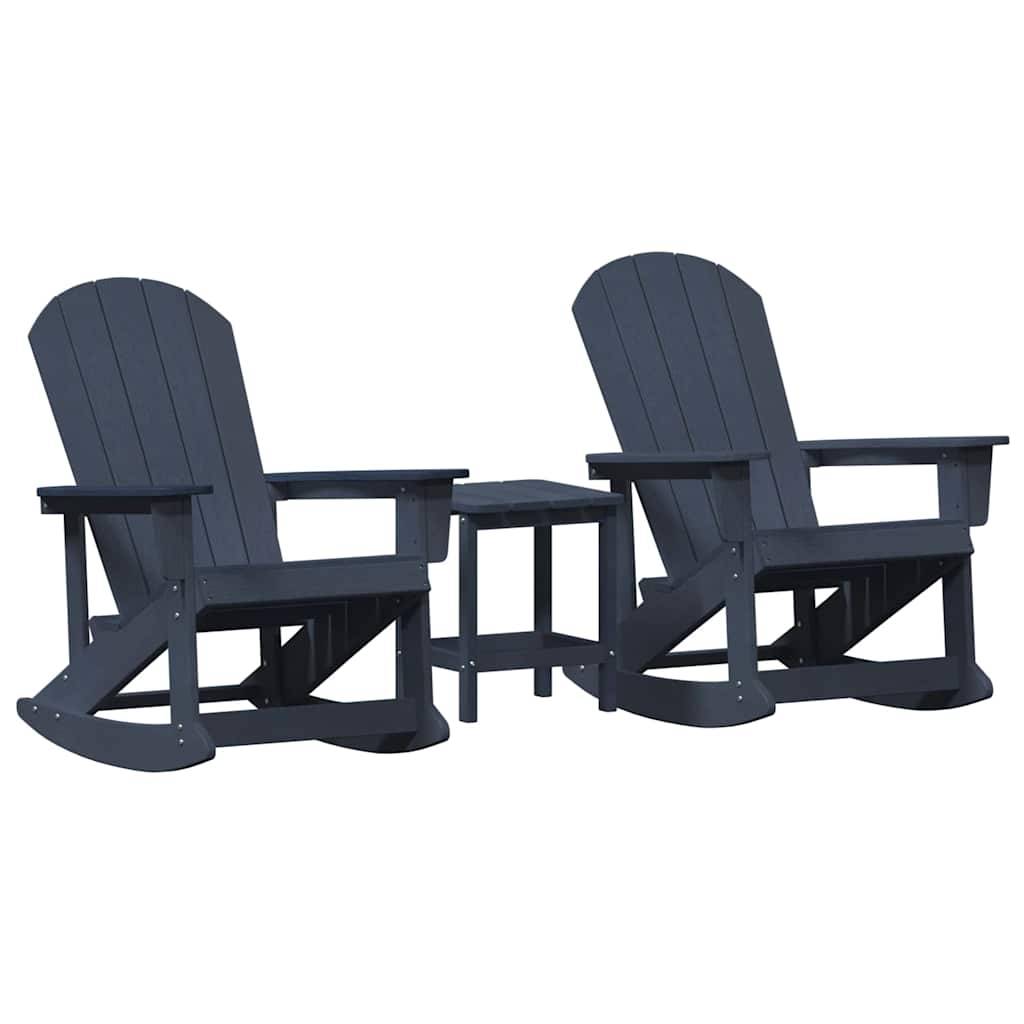 vidaXL Garten-Lounge-Set 3 pcs Marineblau HDPE
