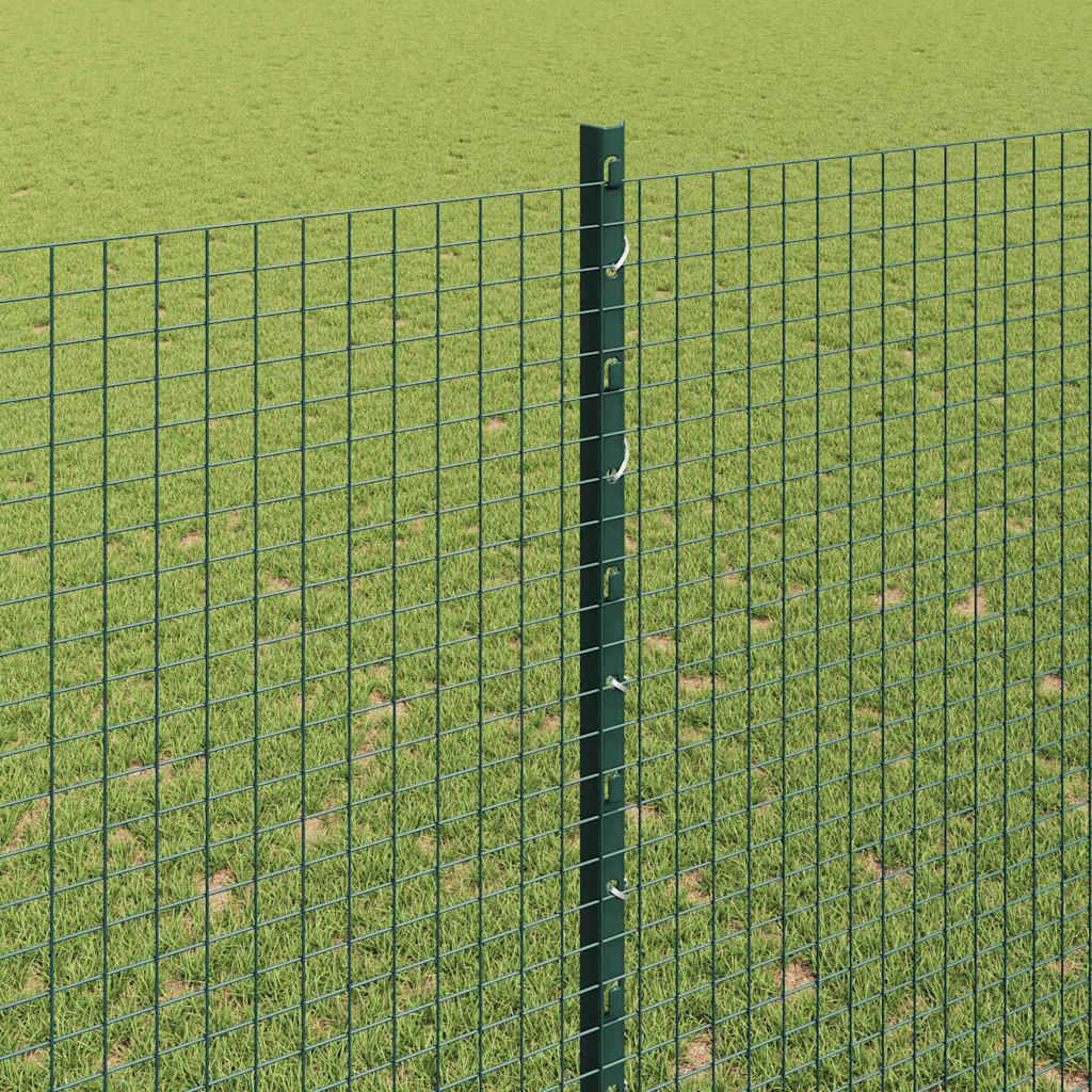 vidaXL Zaun mit Pfosten Grün 1.5 x 10 cm Stahl
