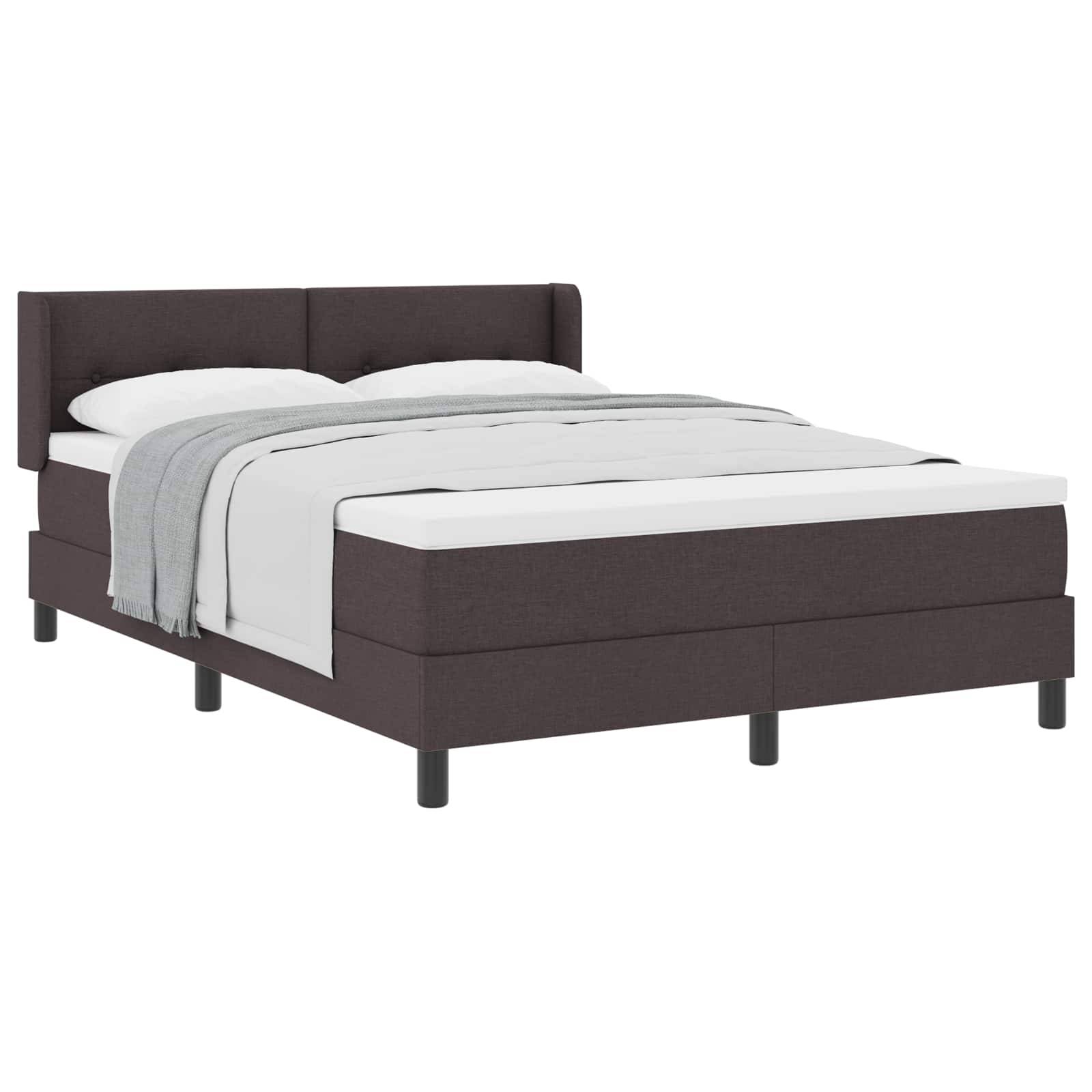 vidaXL Boxspringbett mit Kopfteil Dunkelbraun 200 x 140 cm Stoff