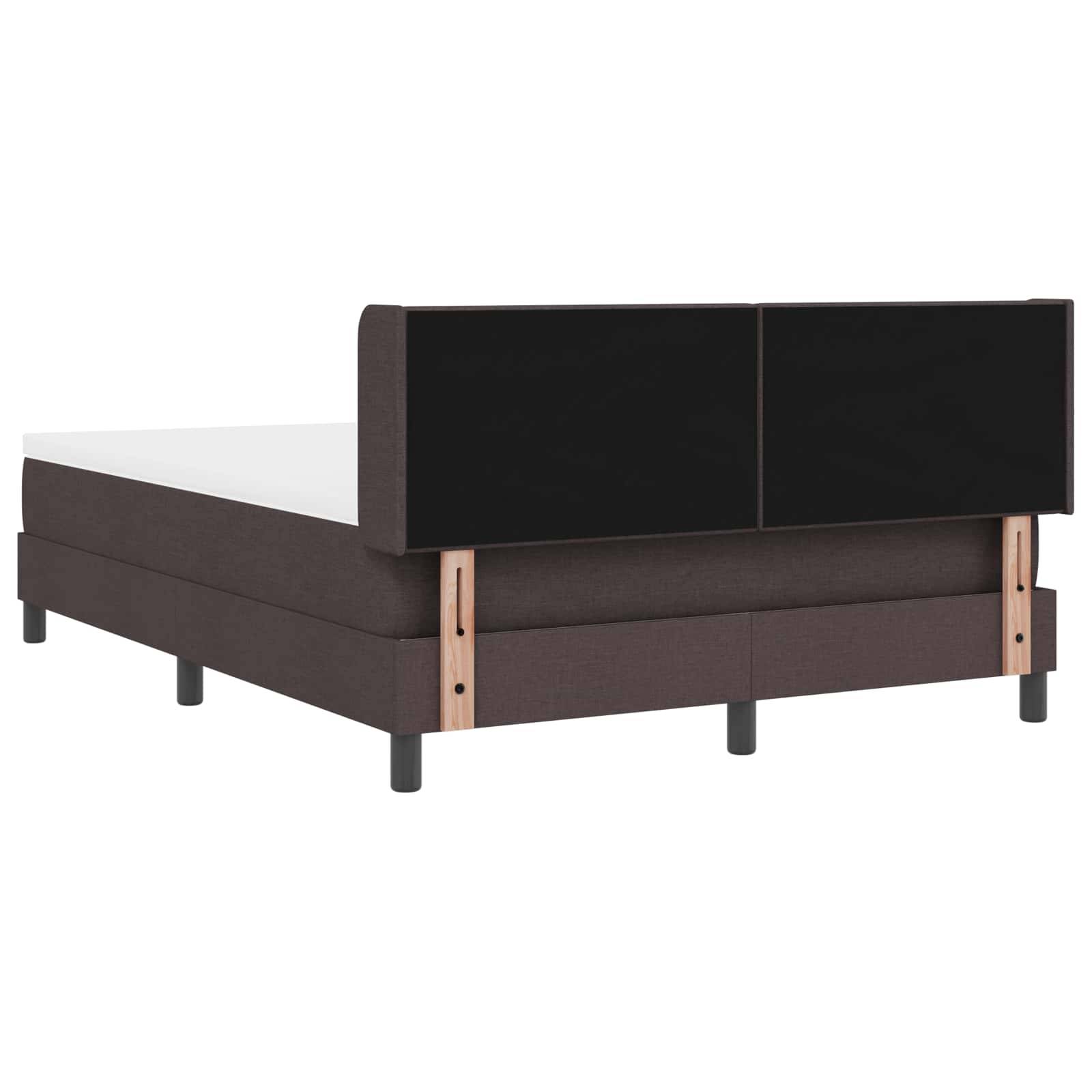 vidaXL Boxspringbett mit Kopfteil Dunkelbraun 200 x 160 cm Stoff