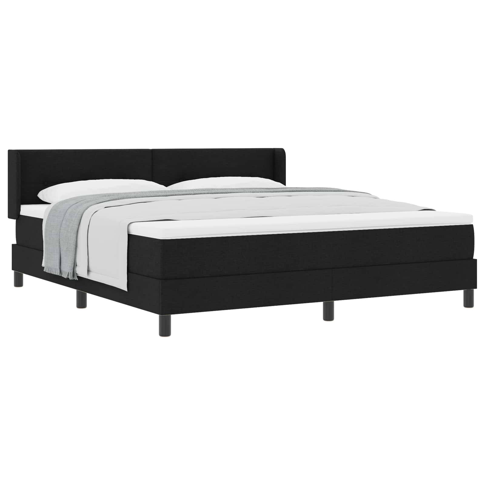 vidaXL Boxspringbett mit Kopfteil Schwarz 200 x 180 cm Stoff