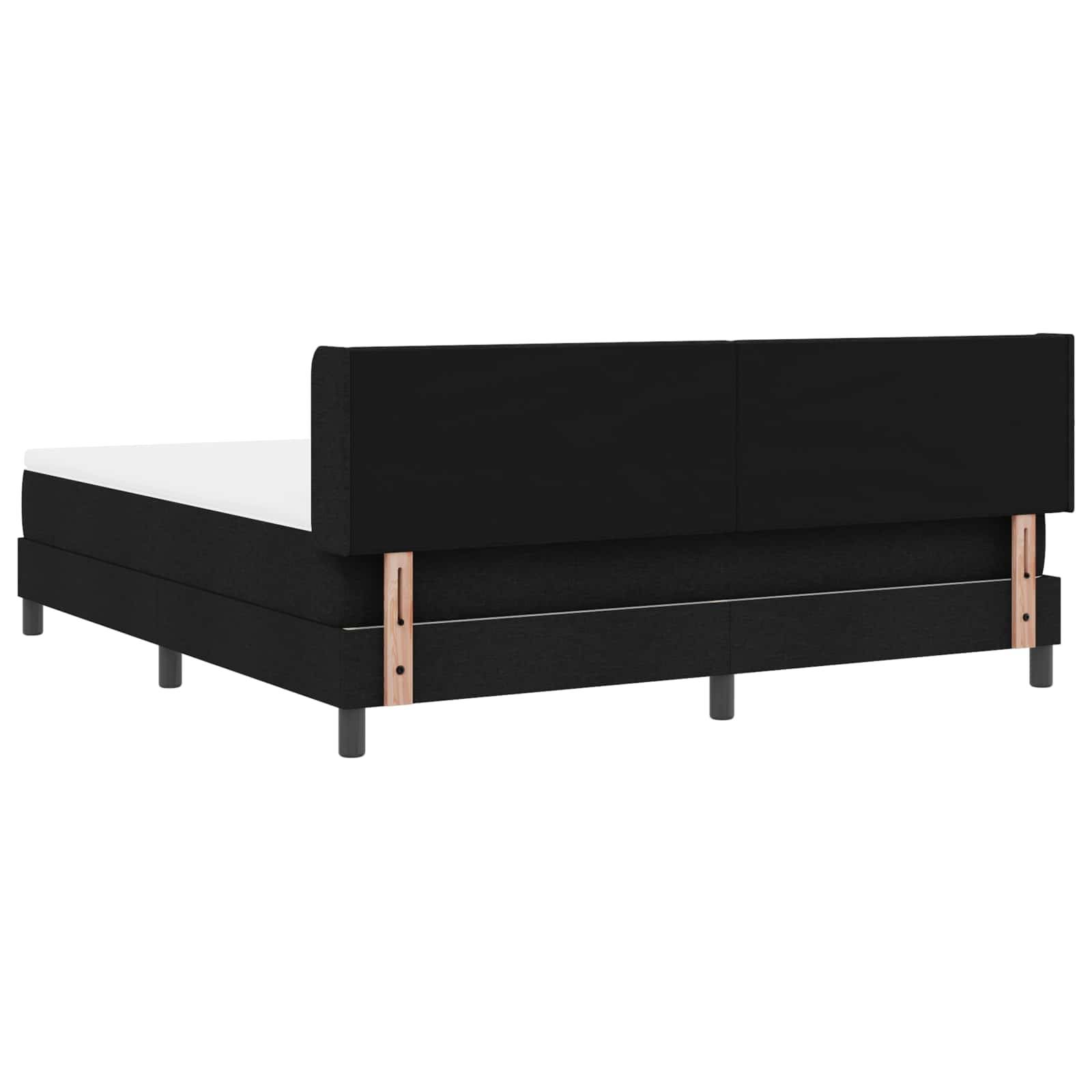 vidaXL Boxspringbett mit Kopfteil Schwarz 200 x 180 cm Stoff