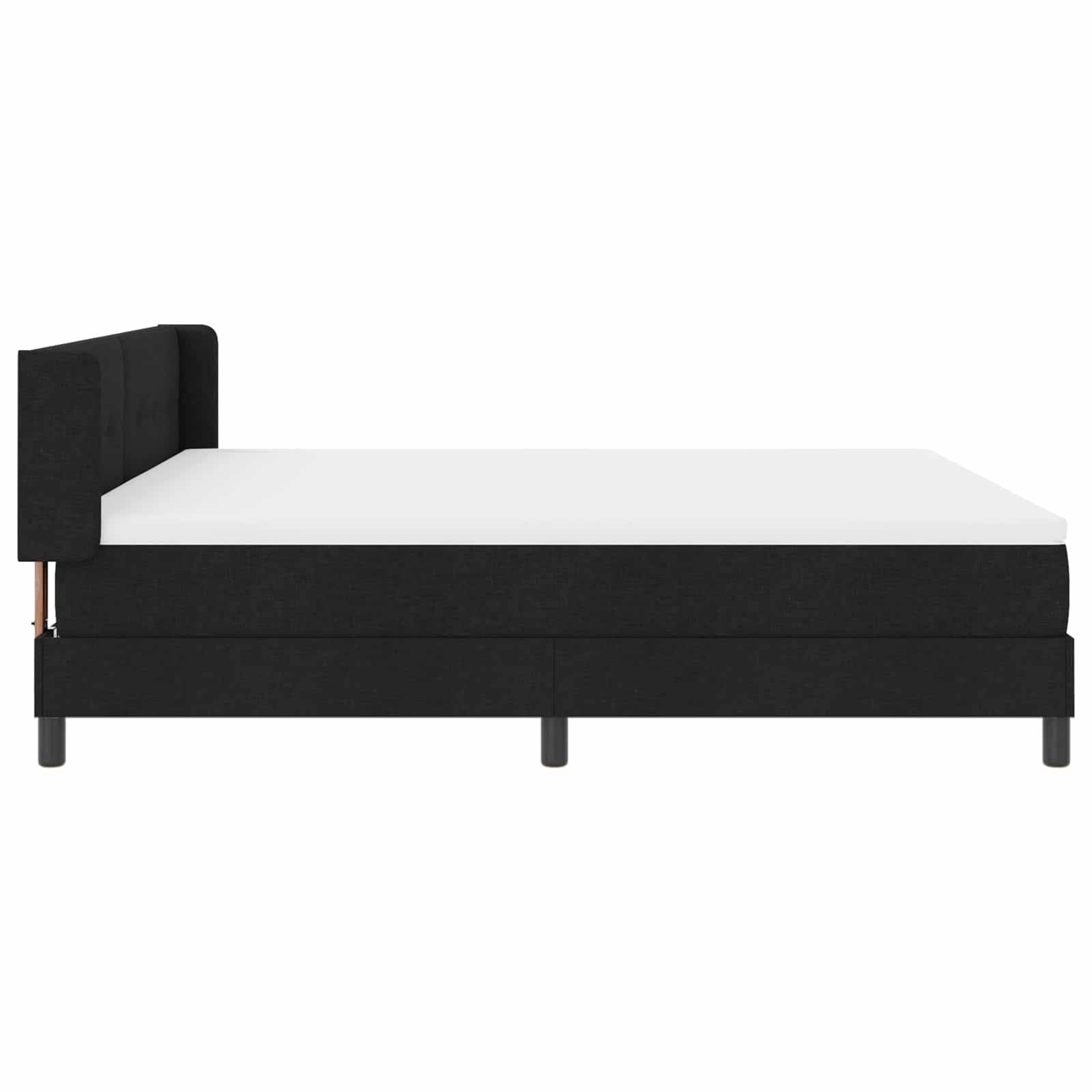 vidaXL Boxspringbett mit Kopfteil Schwarz 200 x 180 cm Stoff