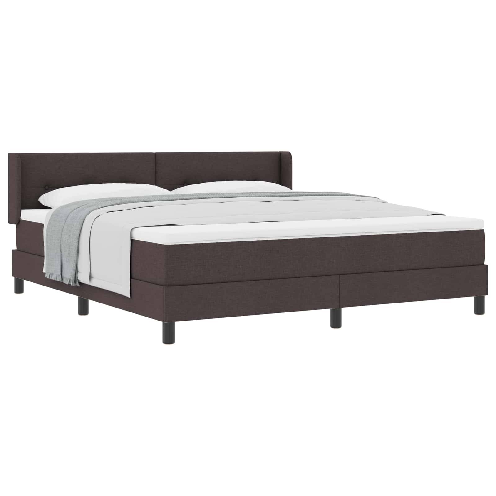 vidaXL Boxspringbett mit Kopfteil Dunkelbraun 200 x 180 cm Stoff