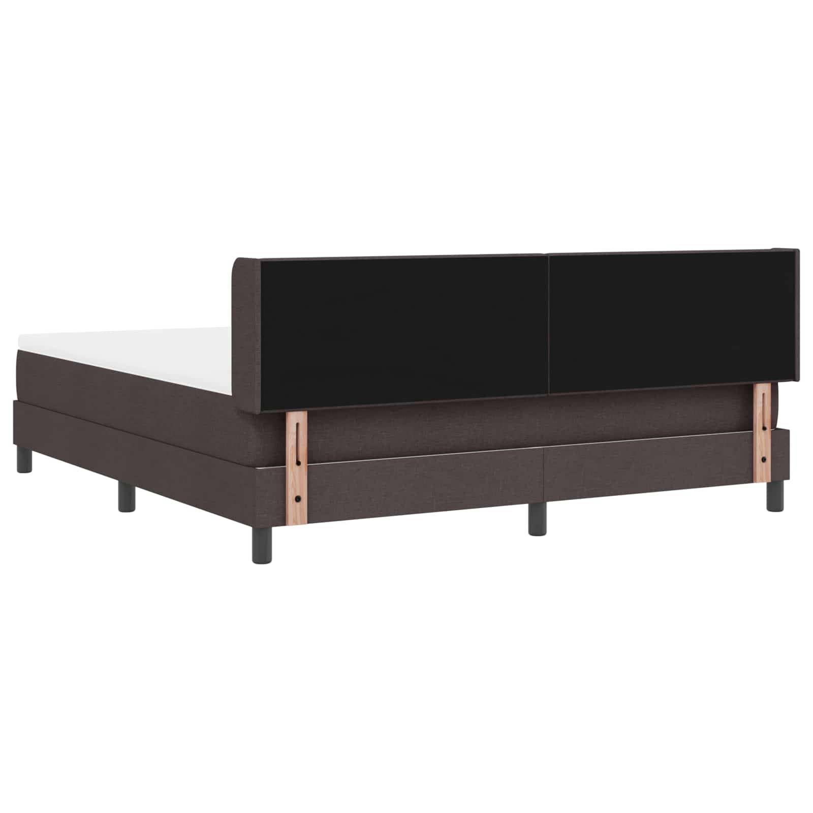 vidaXL Boxspringbett mit Kopfteil Dunkelbraun 200 x 180 cm Stoff
