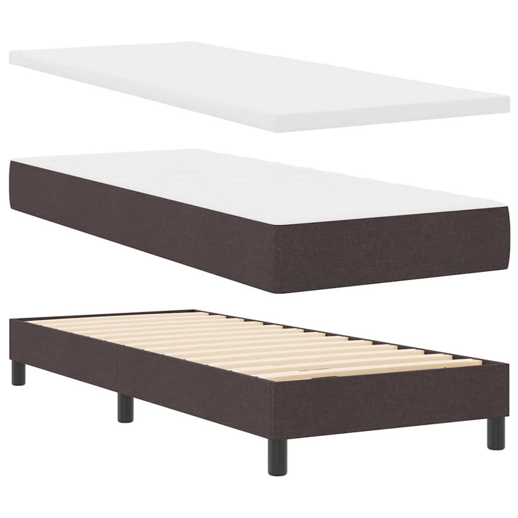 vidaXL Boxspringbett mit Kissen Dunkelbraun 200 x 80 cm Stoff