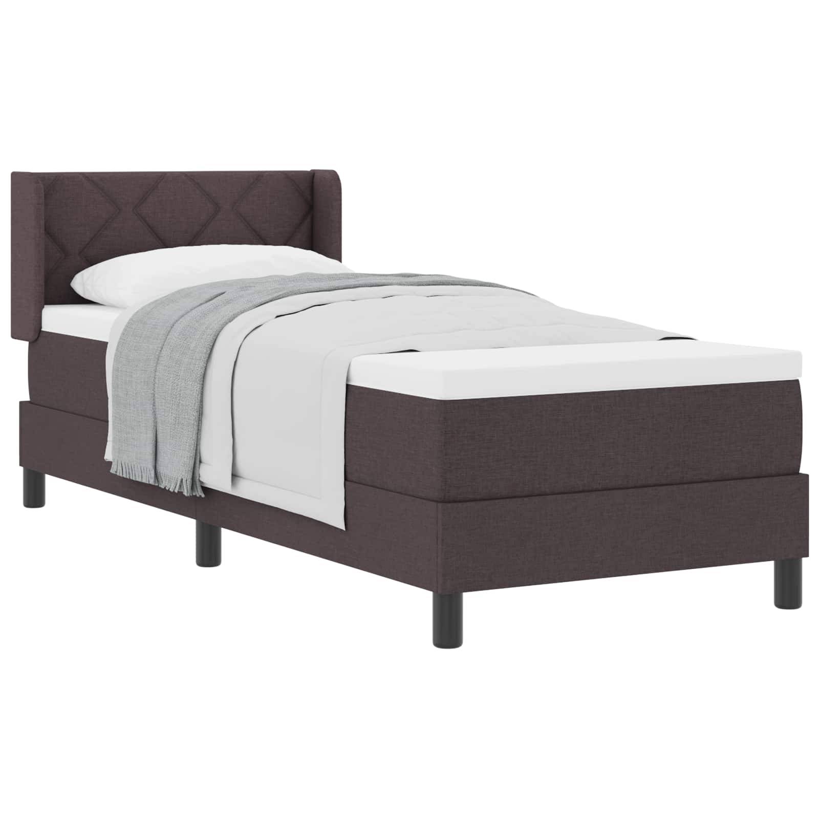 vidaXL Boxspringbett mit Kissen Dunkelbraun 200 x 80 cm Stoff