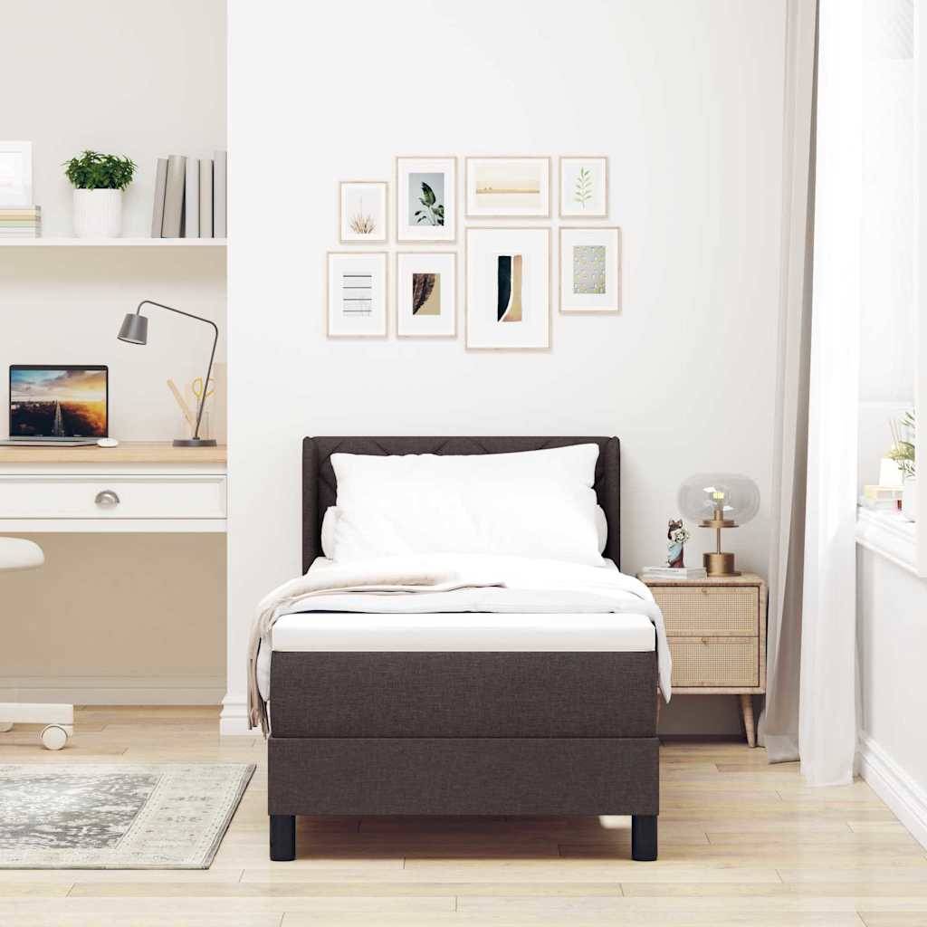 vidaXL Boxspringbett mit Kissen Dunkelbraun 200 x 80 cm Stoff