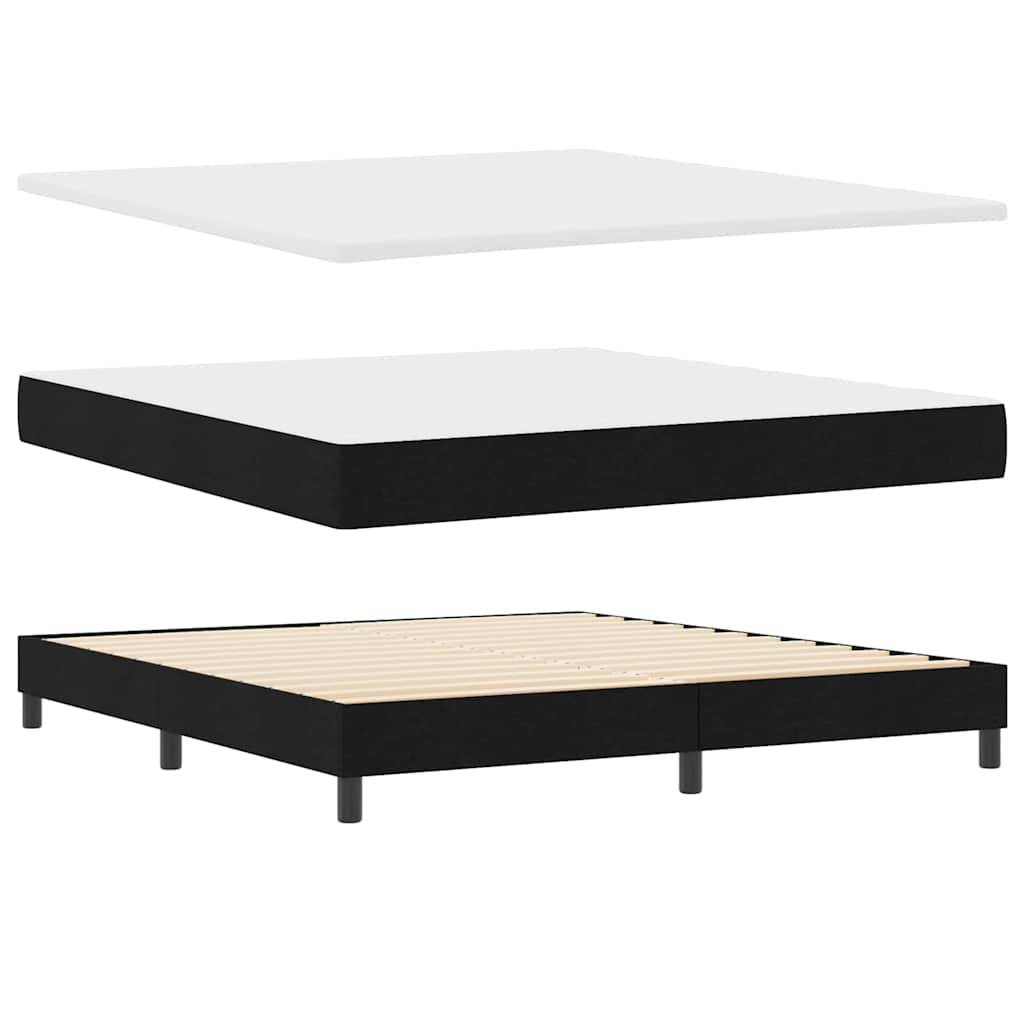 vidaXL Boxspringbett mit Kopfteil Schwarz 200 x 180 cm Stoff