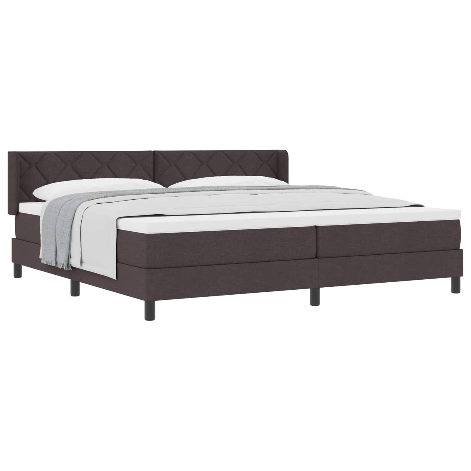 vidaXL Boxspringbett mit Kopfteil Dunkelbraun 200 x 200 cm Stoff