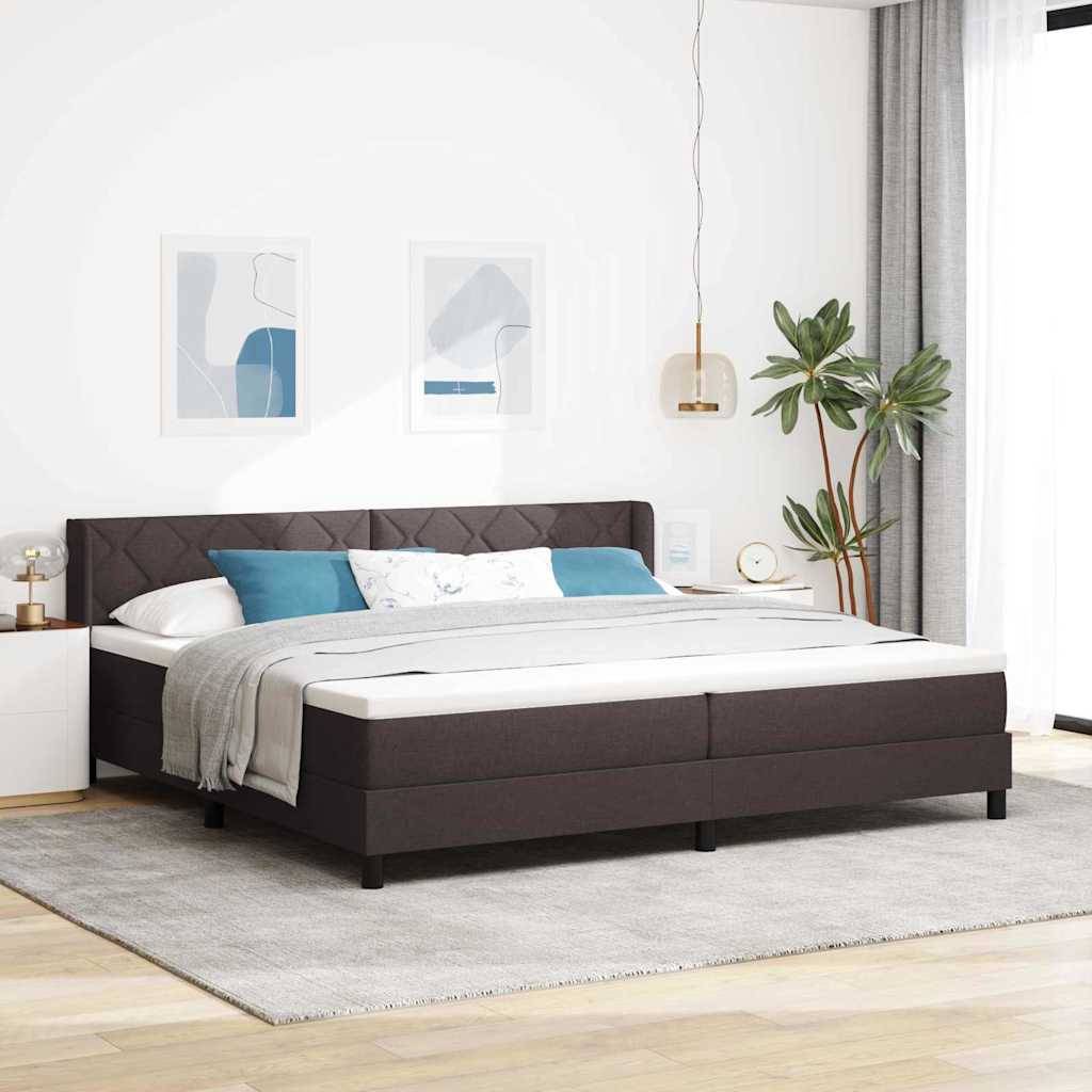 vidaXL Boxspringbett mit Kopfteil Dunkelbraun 200 x 200 cm Stoff