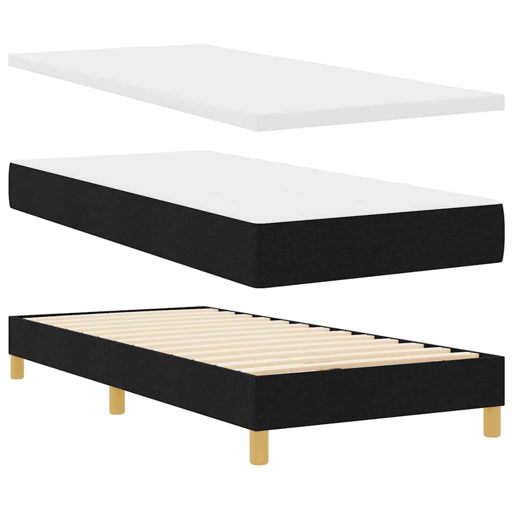 vidaXL Boxspringbett mit Matratze Schwarz 200 x 90 cm Stoff