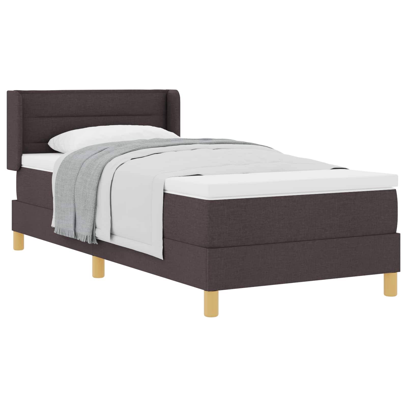 vidaXL Boxspringbett mit Matratze Dunkelbraun 200 x 90 cm Stoff