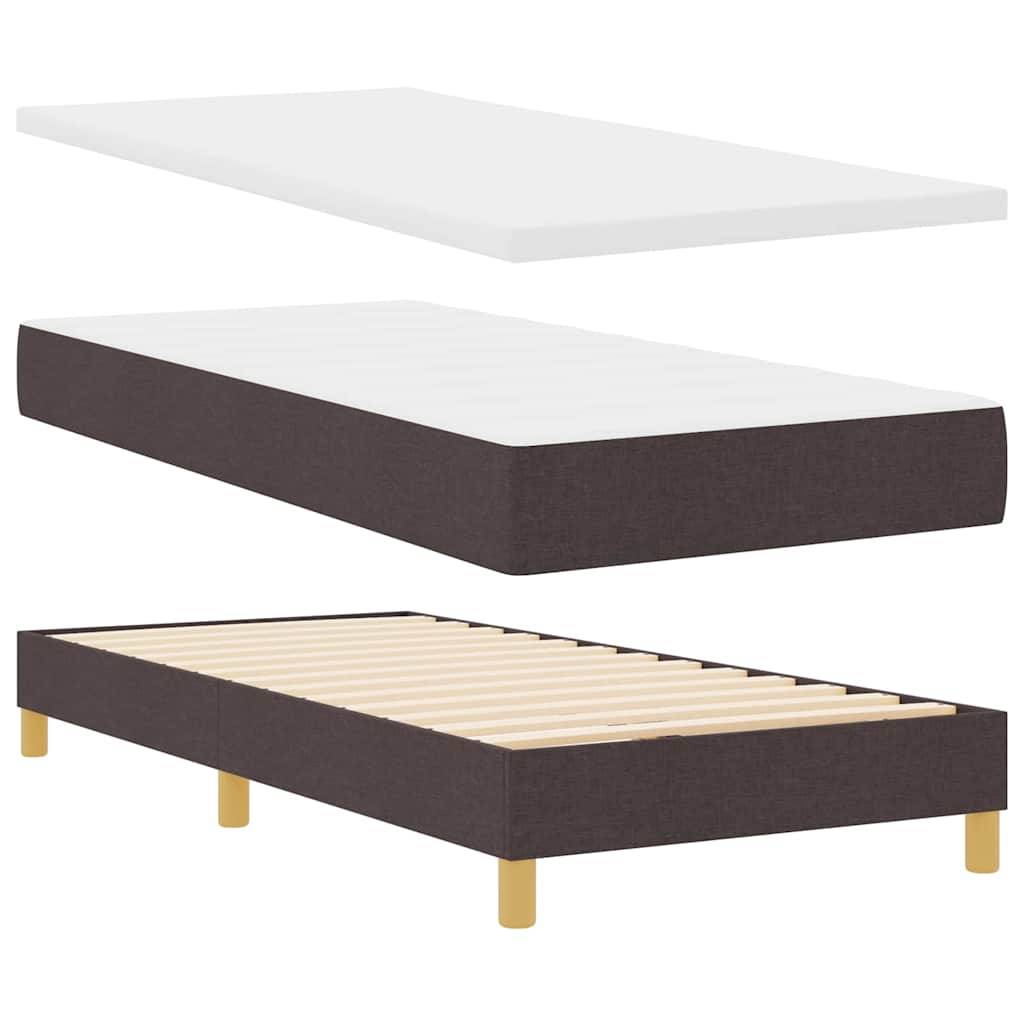 vidaXL Boxspringbett mit Matratze Dunkelbraun 200 x 90 cm Stoff