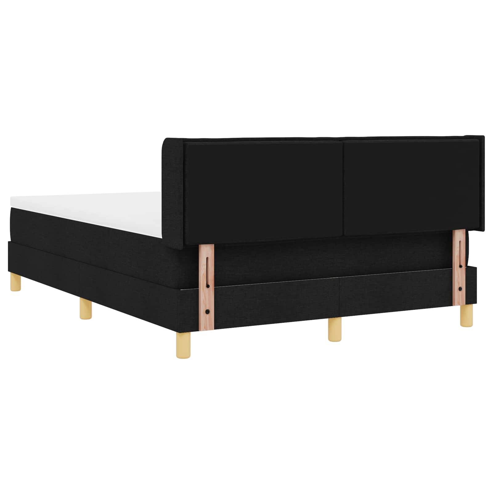 vidaXL Boxspringbett mit Matratze Schwarz 200 x 140 cm Stoff