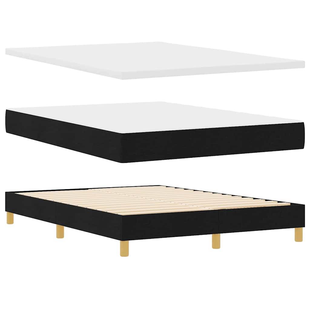 vidaXL Boxspringbett mit Matratze Schwarz 140 x 190 cm Stoff