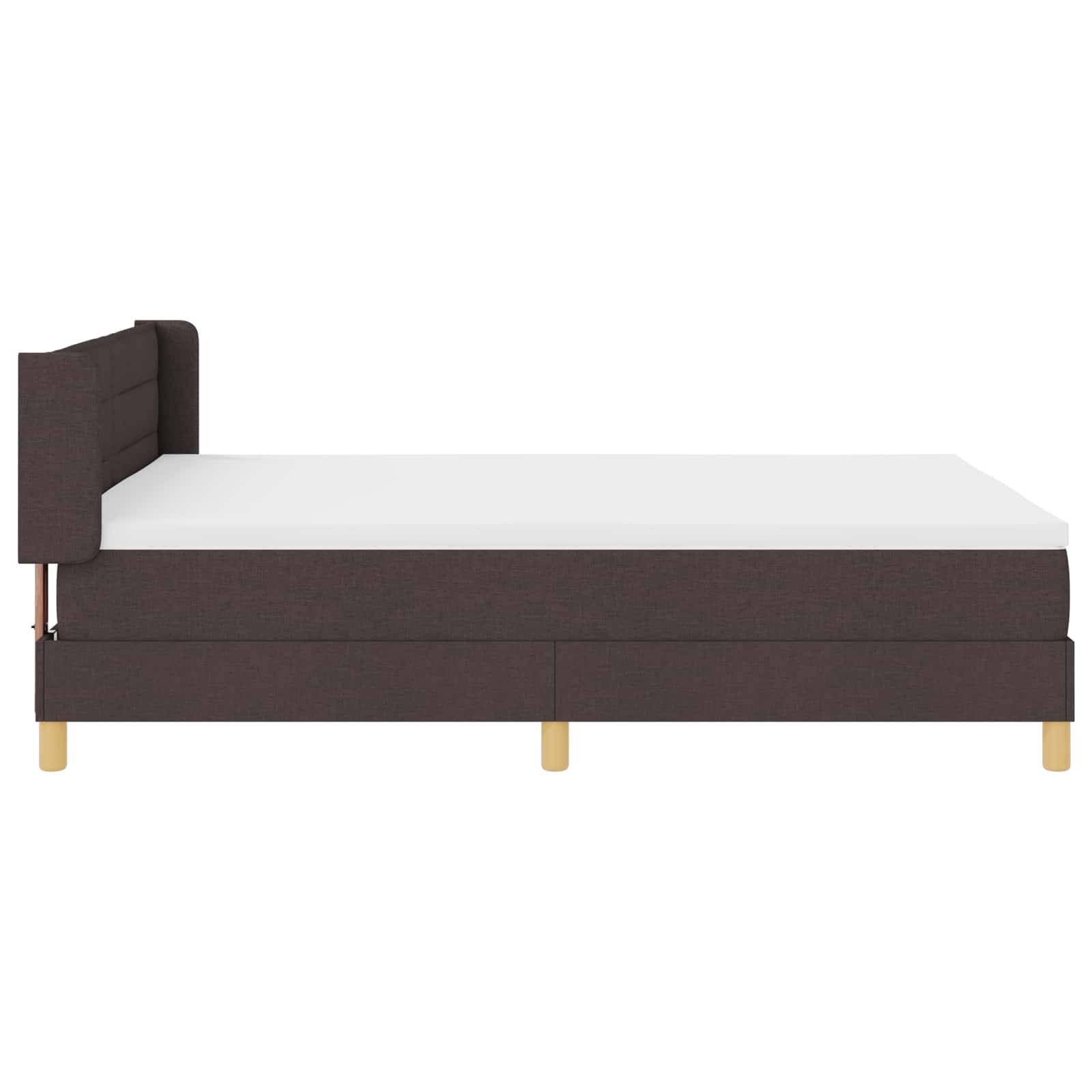 vidaXL Boxspringbett mit Matratze Dunkelbraun 200 x 140 cm Stoff
