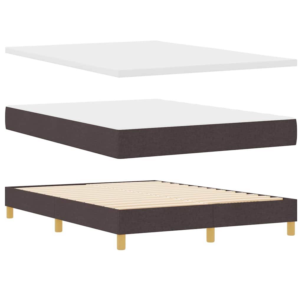vidaXL Boxspringbett mit Kopfteil Dunkelbraun 190 x 140 cm Stoff