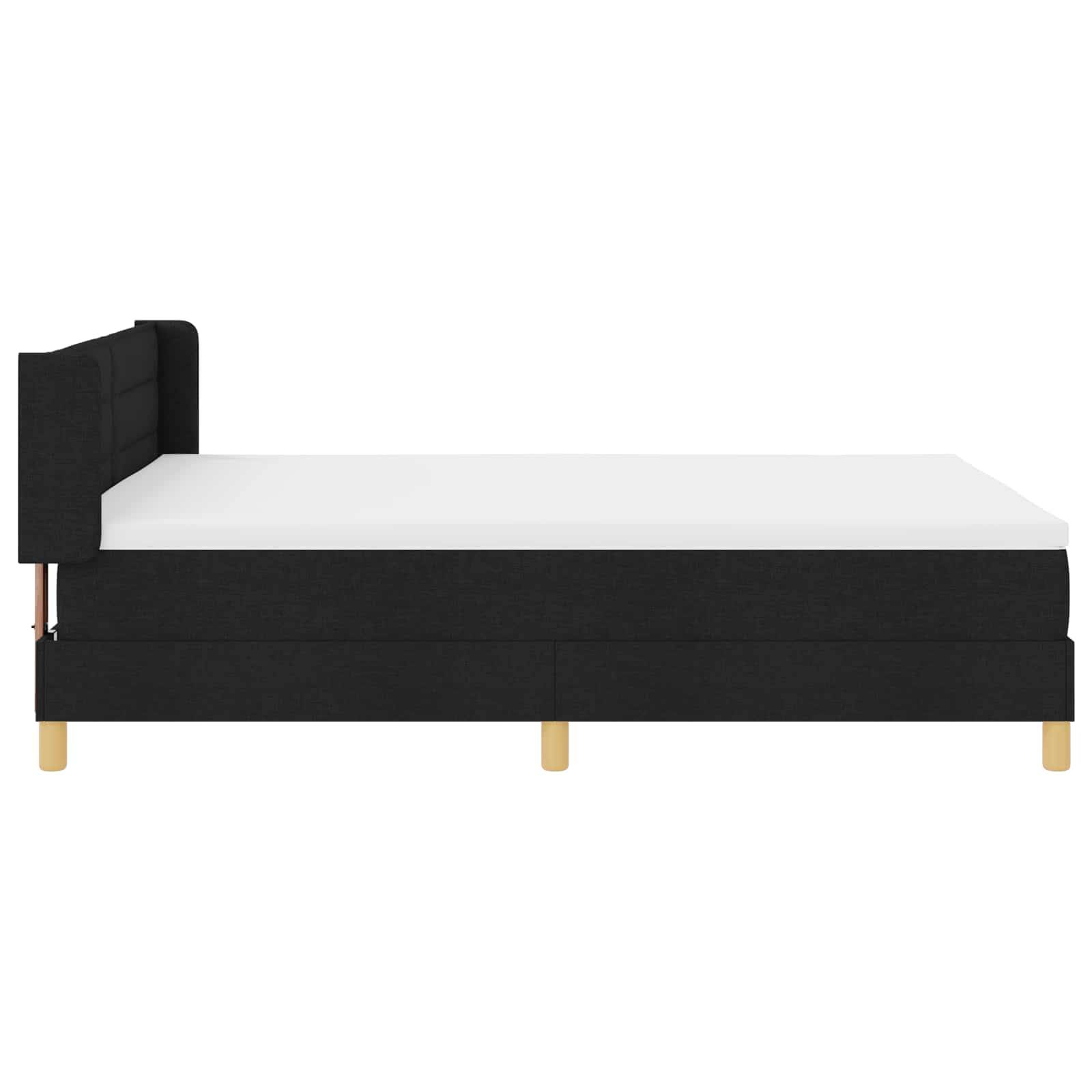 vidaXL Boxspringbett mit Matratze Schwarz 200 x 160 cm Stoff