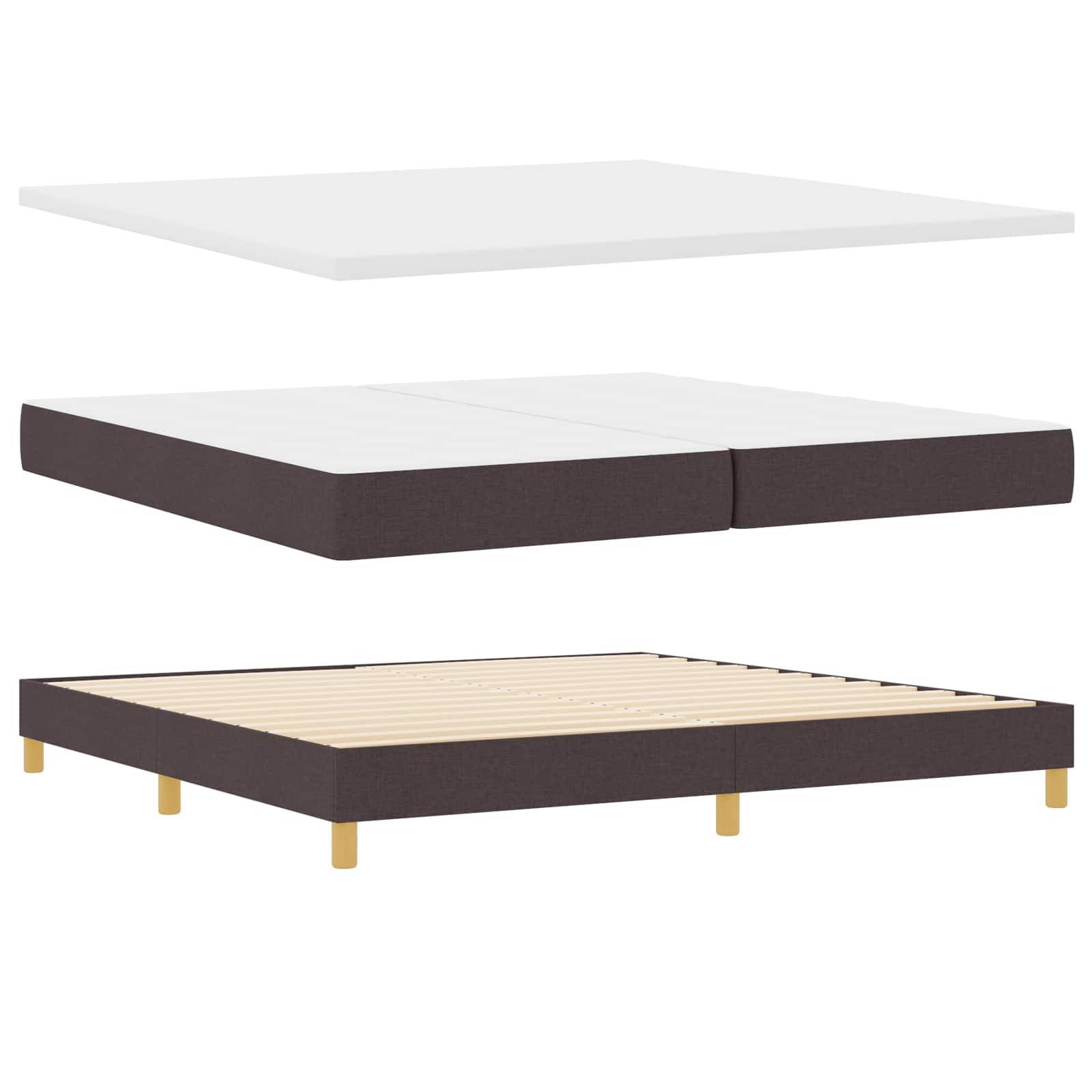 vidaXL Boxspringbett mit Kopfteil Dunkelbraun 200 x 200 cm Stoff
