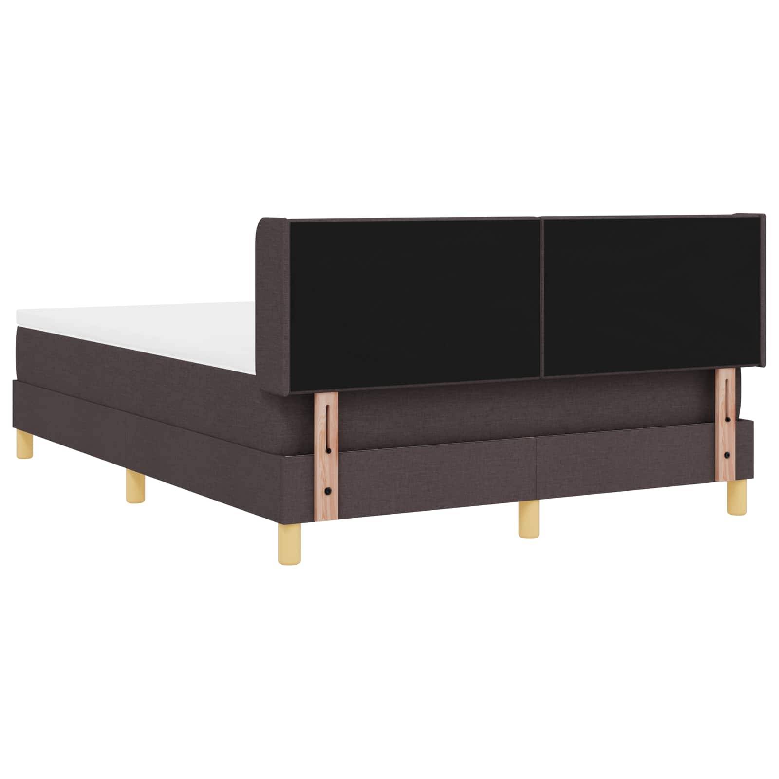 vidaXL Boxspringbett mit Matratze Dunkelbraun 200 x 160 cm Stoff