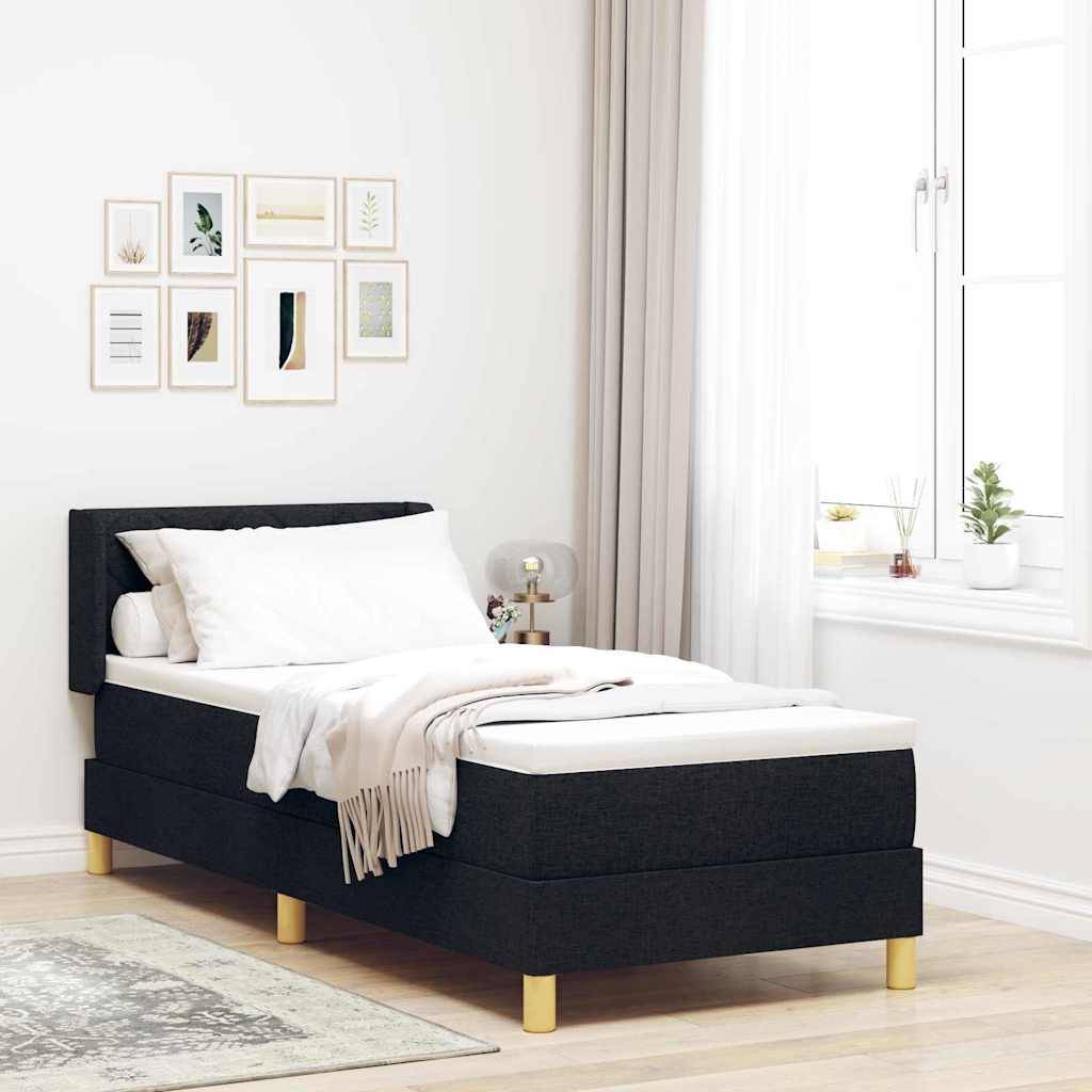 vidaXL Boxspringbett mit Kopfteil Schwarz 200 x 80 cm Stoff