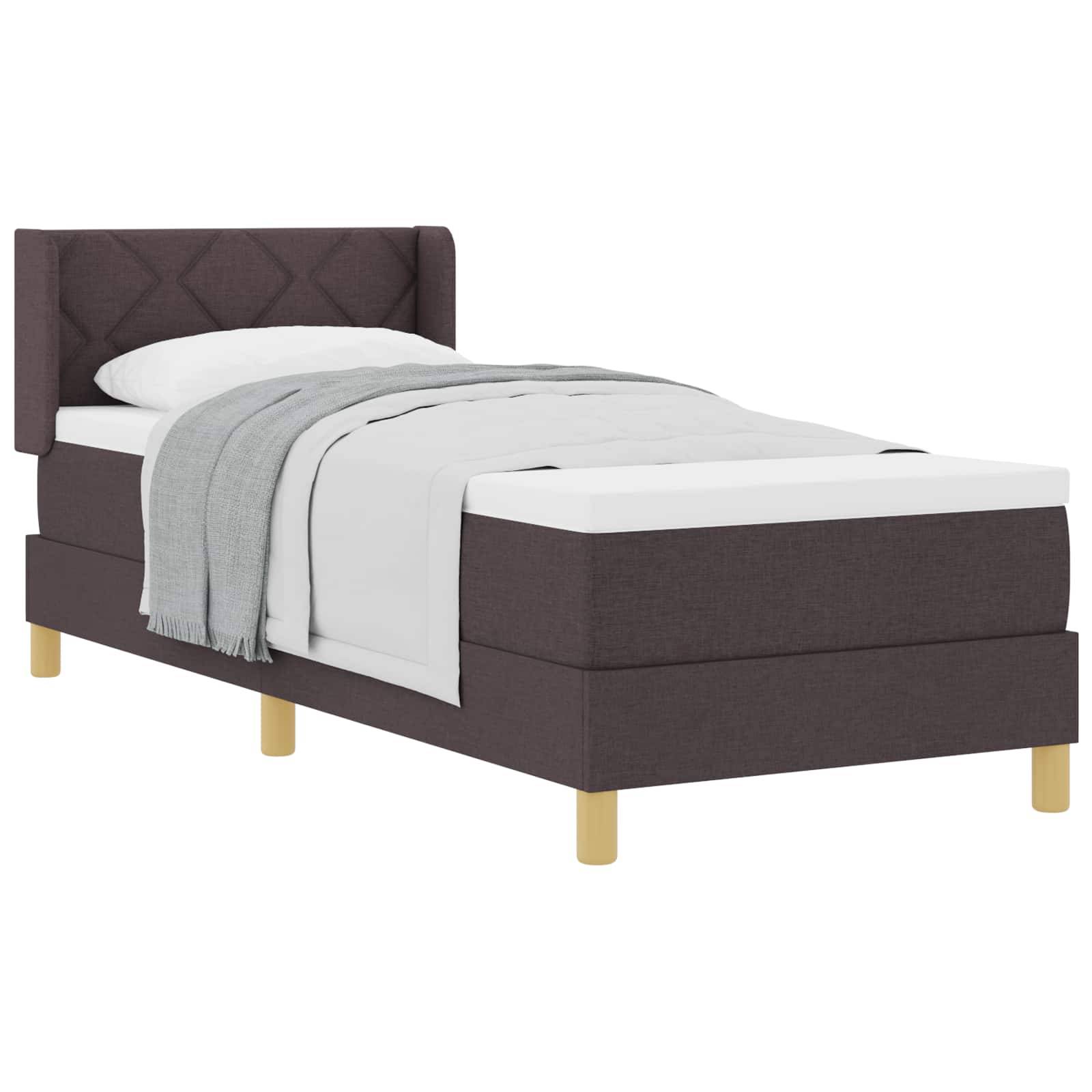 vidaXL Boxspringbett mit Kopfteil Dunkelbraun 200 x 80 cm Stoff