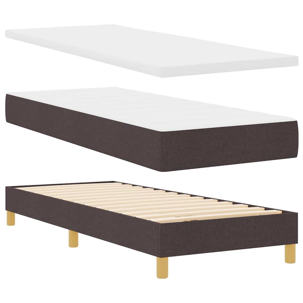 vidaXL Boxspringbett mit Kopfteil Dunkelbraun 200 x 80 cm Stoff