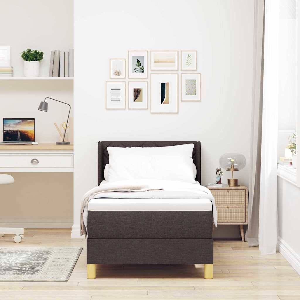 vidaXL Boxspringbett mit Kopfteil Dunkelbraun 200 x 80 cm Stoff