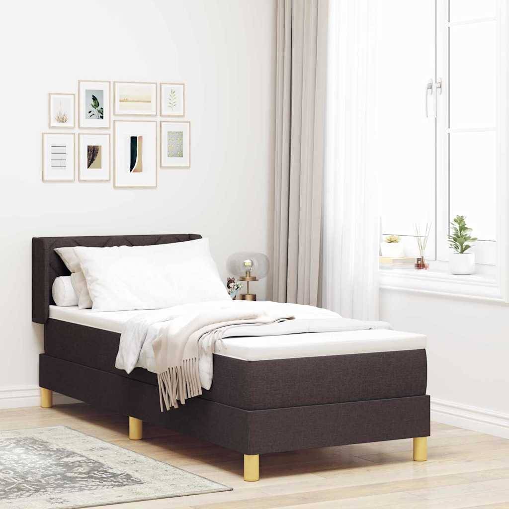 vidaXL Boxspringbett mit Kopfteil Dunkelbraun 200 x 80 cm Stoff
