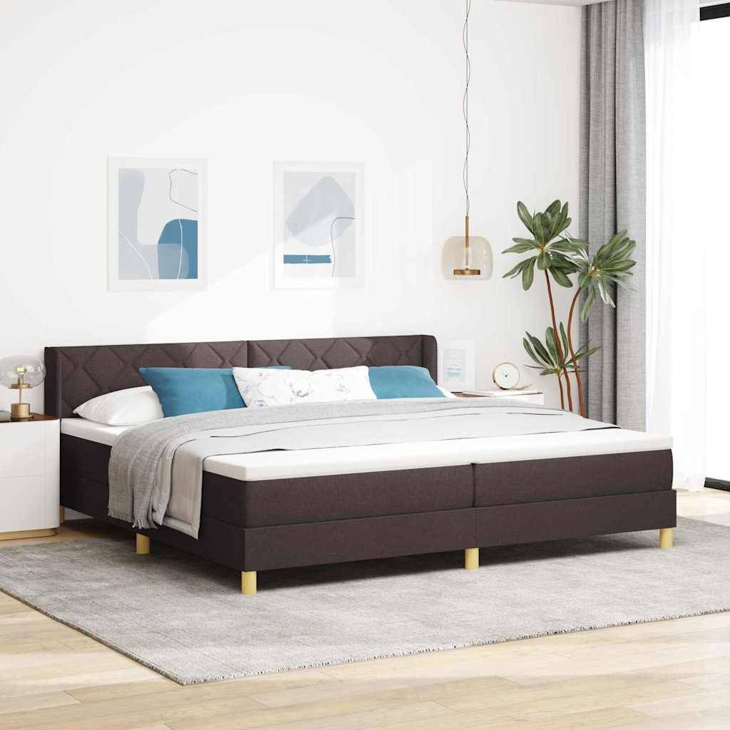 vidaXL Boxspringbett mit Kopfteil Dunkelbraun 200 x 200 cm Stoff