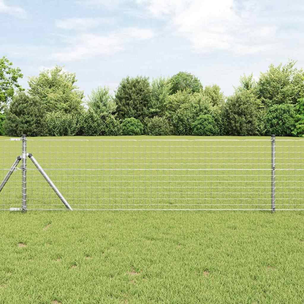 vidaXL Zaunpfosten 12 pcs Silber 90 cm Pulverbeschichteter Stahl