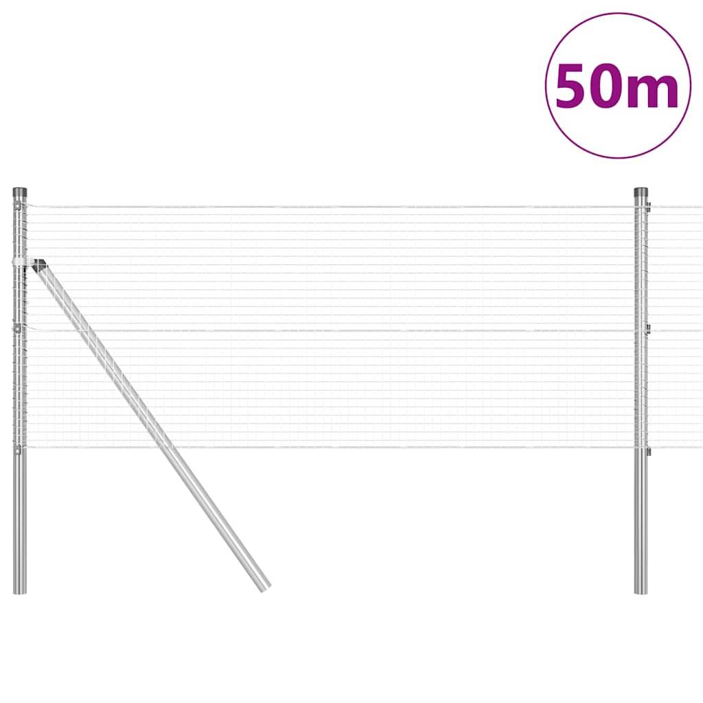 vidaXL Zaunpfosten Silber 50 x 0,8 m (19 x 19 mm Maschen) Stahl