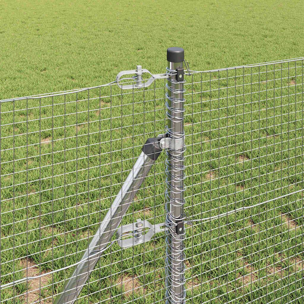 vidaXL Zaunpfosten Silber 50 x 0,8 m (19 x 19 mm Maschen) Stahl