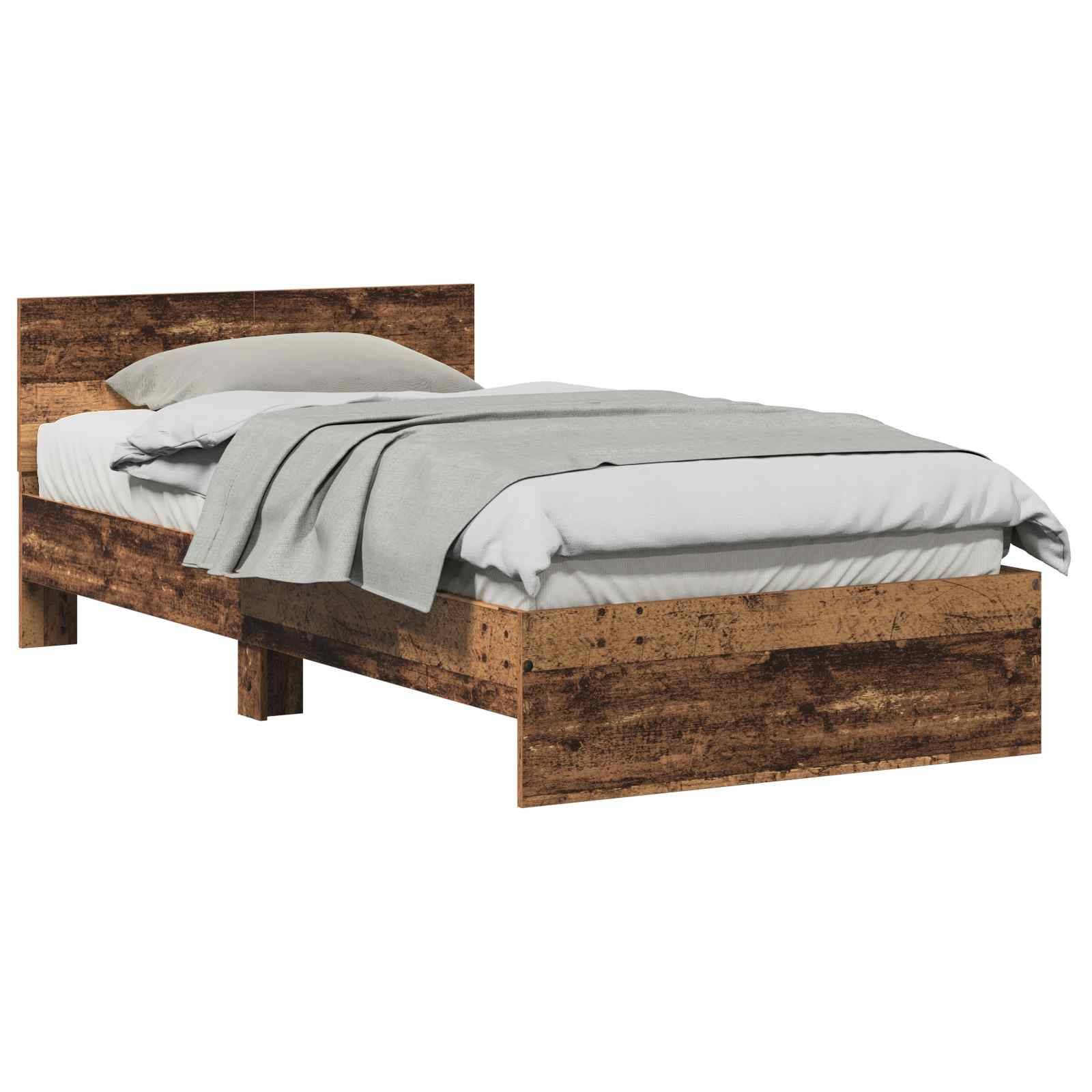 vidaXL Bettrahmen Wandmontage Altholz 203 x 104 x 70 cm Holzwerkstoff