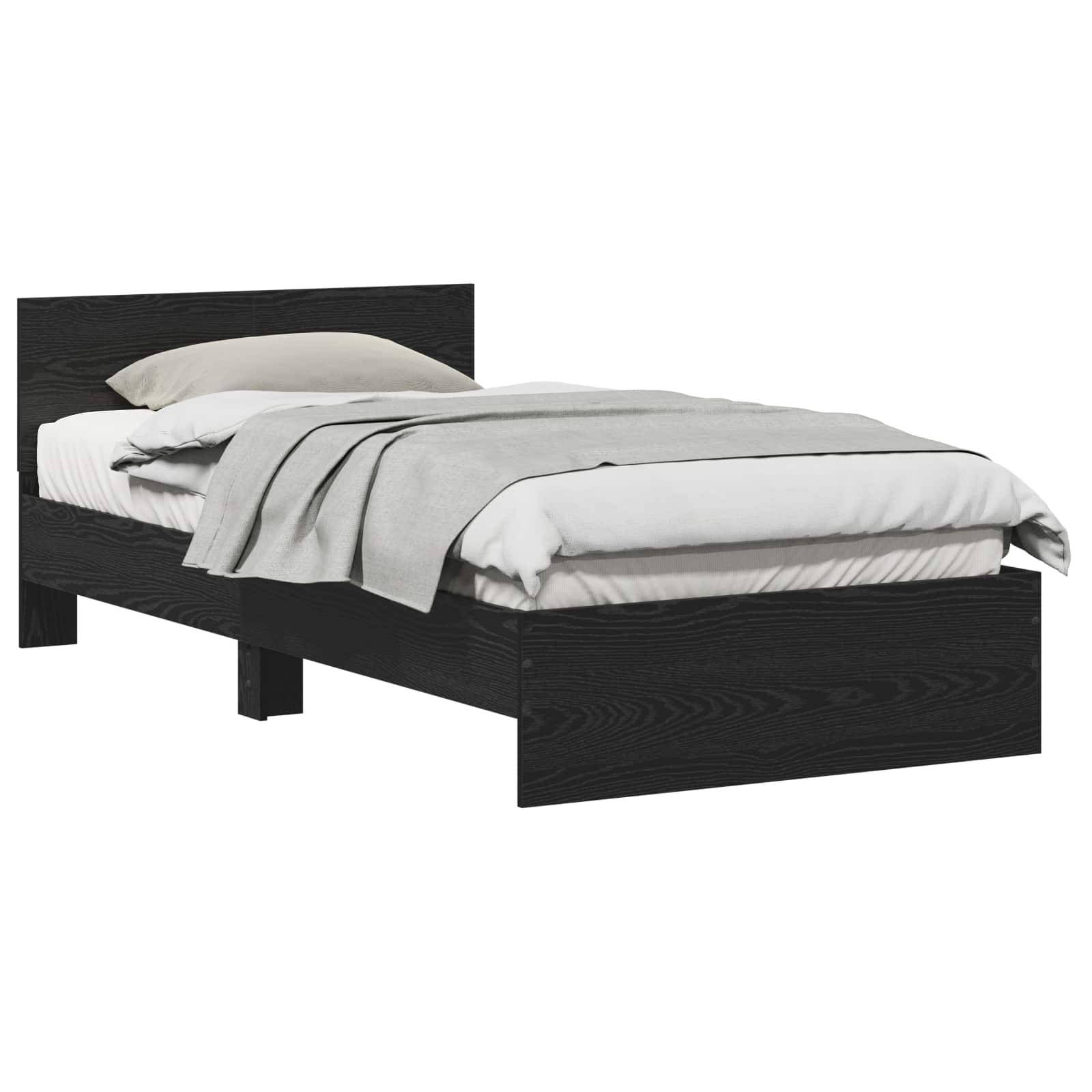 vidaXL Bettrahmen Schwarz Eichen-Optik 203 x 104 x 70 cm Holzwerkstoff