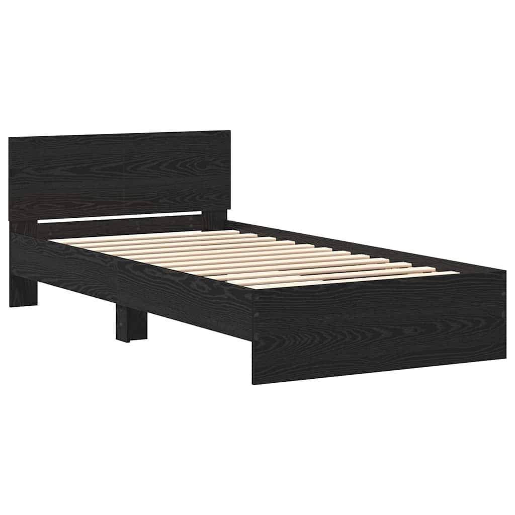 vidaXL Bettrahmen Schwarz Eichen-Optik 203 x 104 x 70 cm Holzwerkstoff