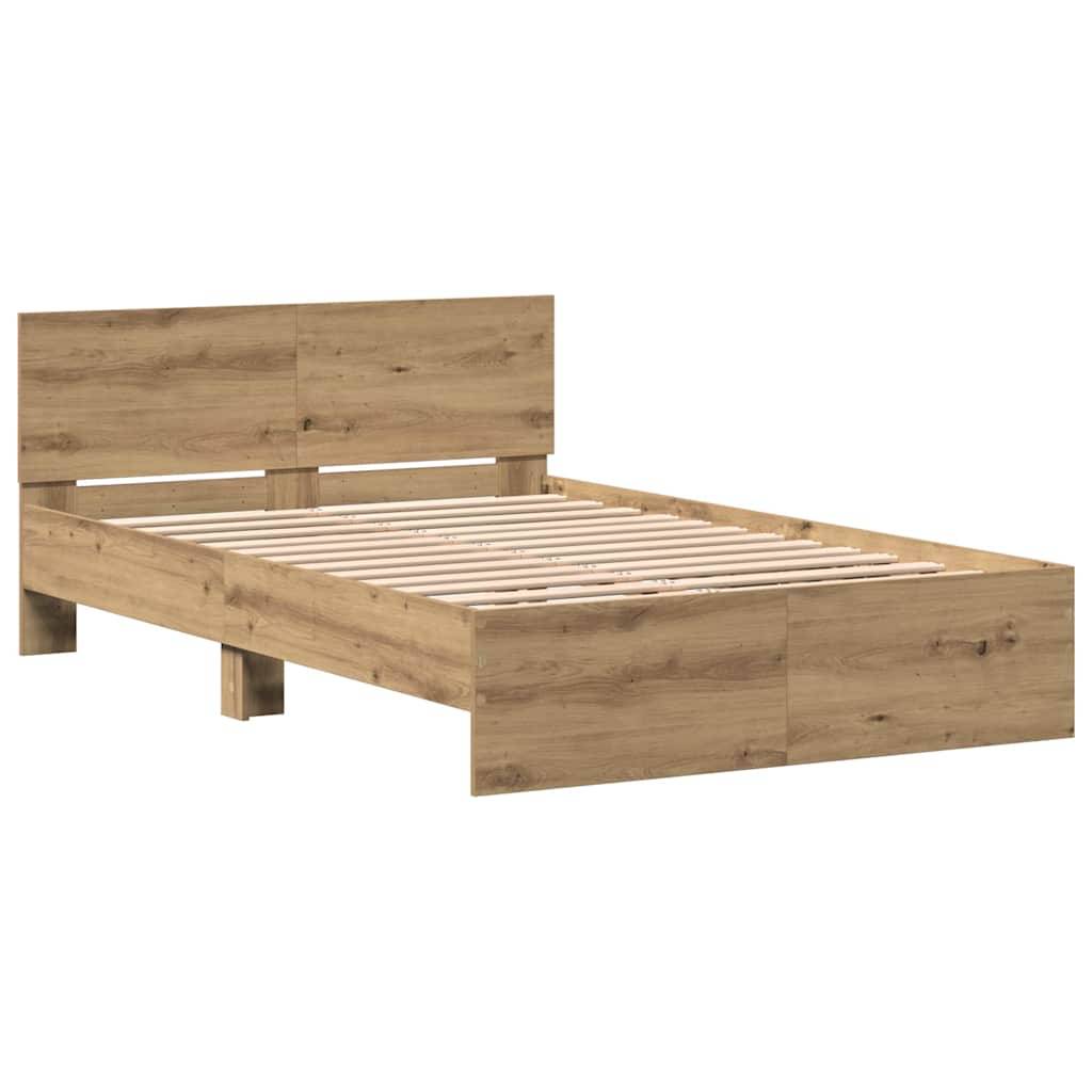 vidaXL Bettrahmen Artisan-Eiche 193 x 125 x 70 cm Holzwerkstoff
