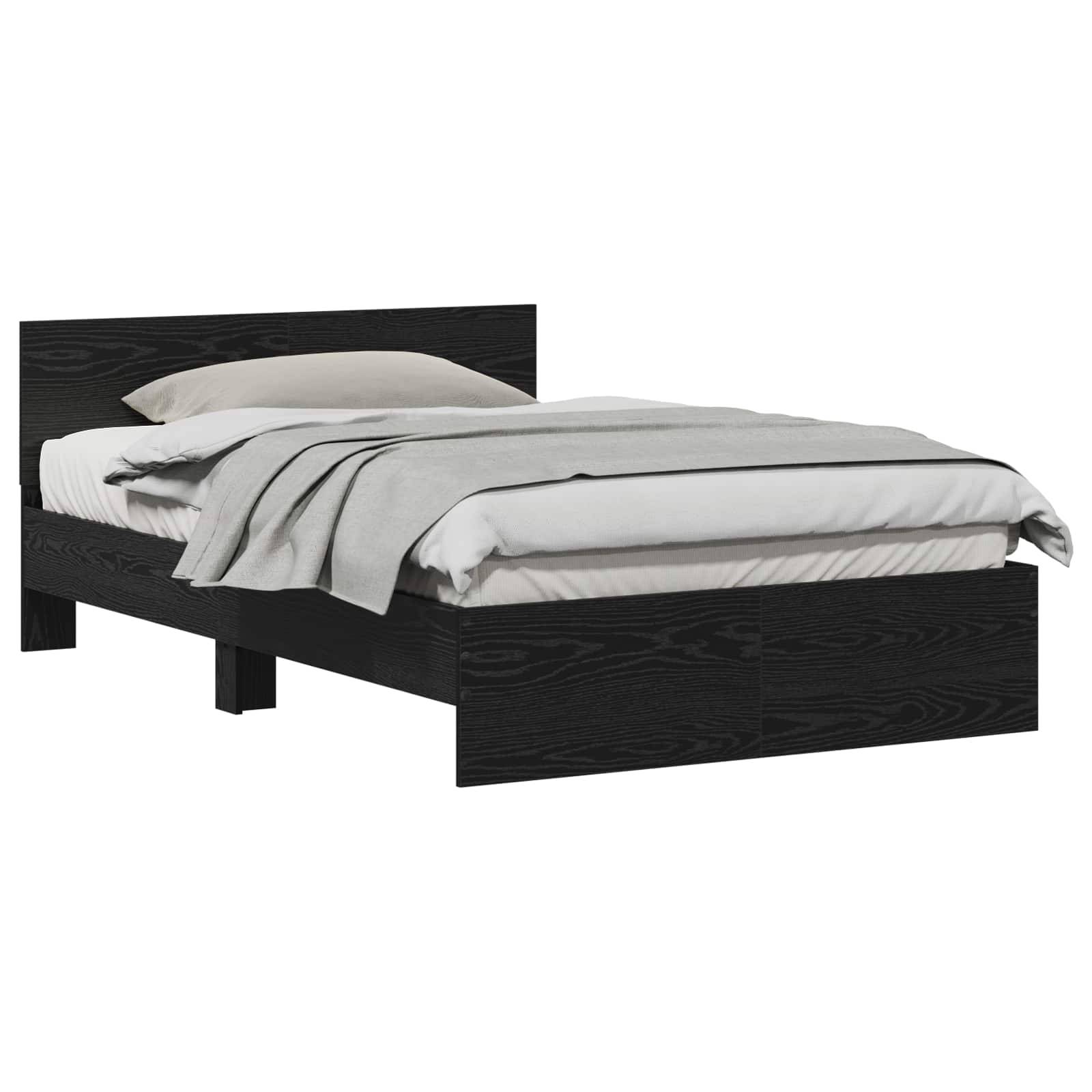 vidaXL Bettrahmen Schwarz Eichen-Optik 193 x 125 x 70 cm Holzwerkstoff