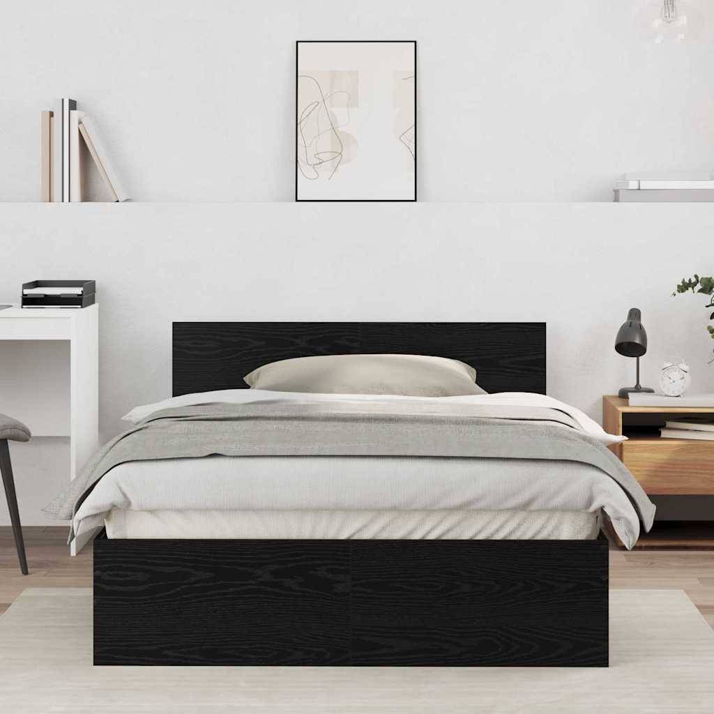 vidaXL Bettrahmen Schwarz Eichen-Optik 193 x 125 x 70 cm Holzwerkstoff