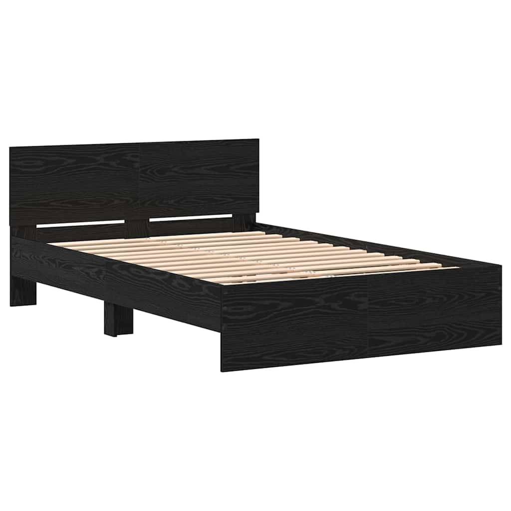 vidaXL Bettrahmen Schwarz Eichen-Optik 193 x 125 x 70 cm Holzwerkstoff