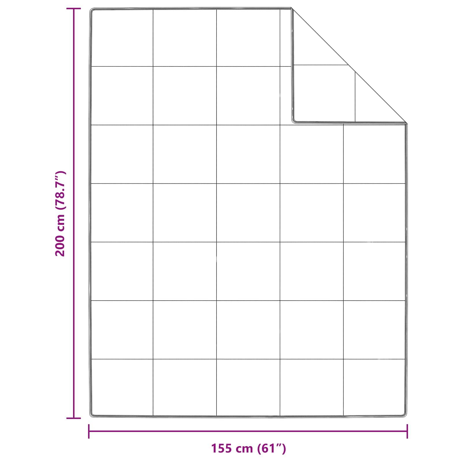 Diagramm eines Rechtecks mit ausgeschnittener Ecke. Abmessungen sind 200 cm (78,7 Zoll) mal 155 cm (61 Zoll).