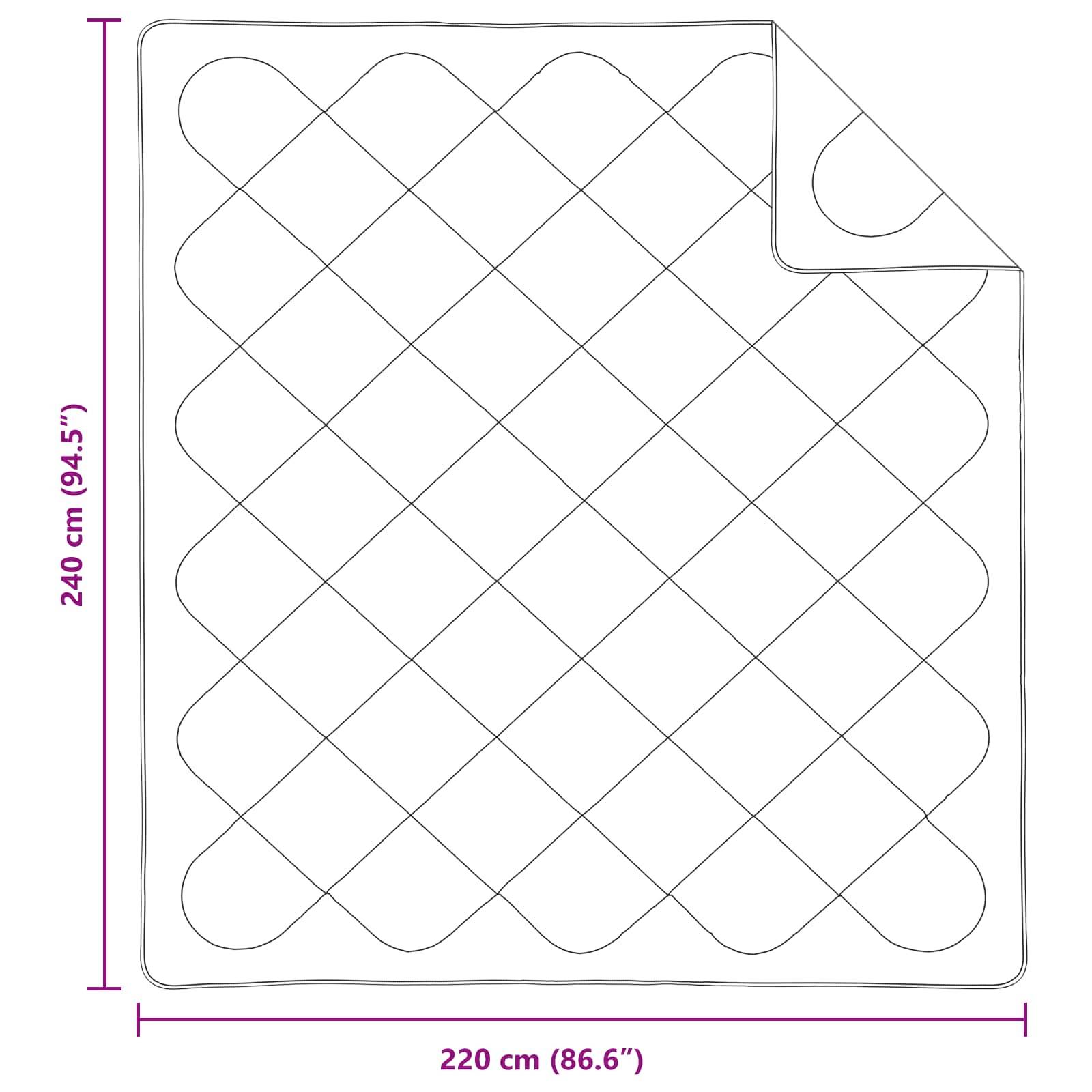 Quilt-Diagramm mit Maßangaben: 240 cm (94,5