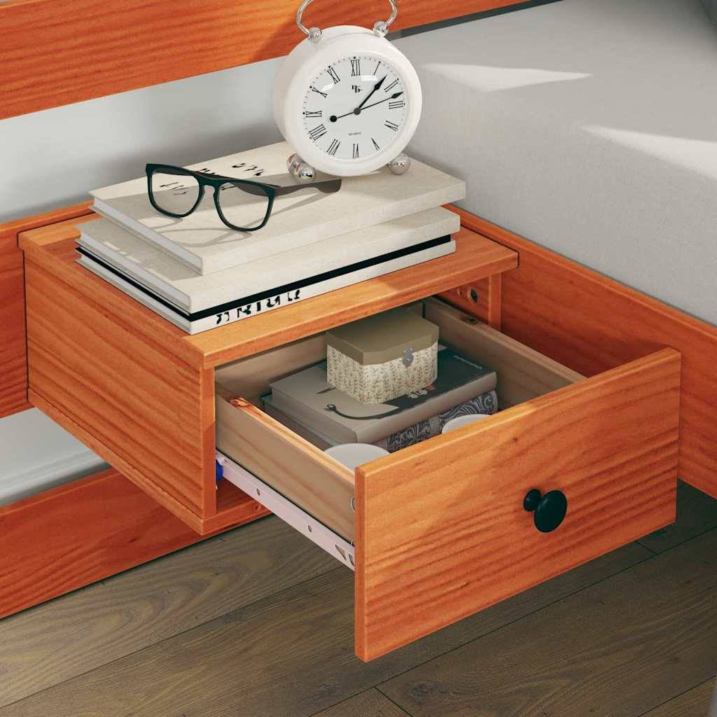 vidaXL Bettrahmen mit Kopfteil Braun 200 x 200 cm Massives Kiefernholz