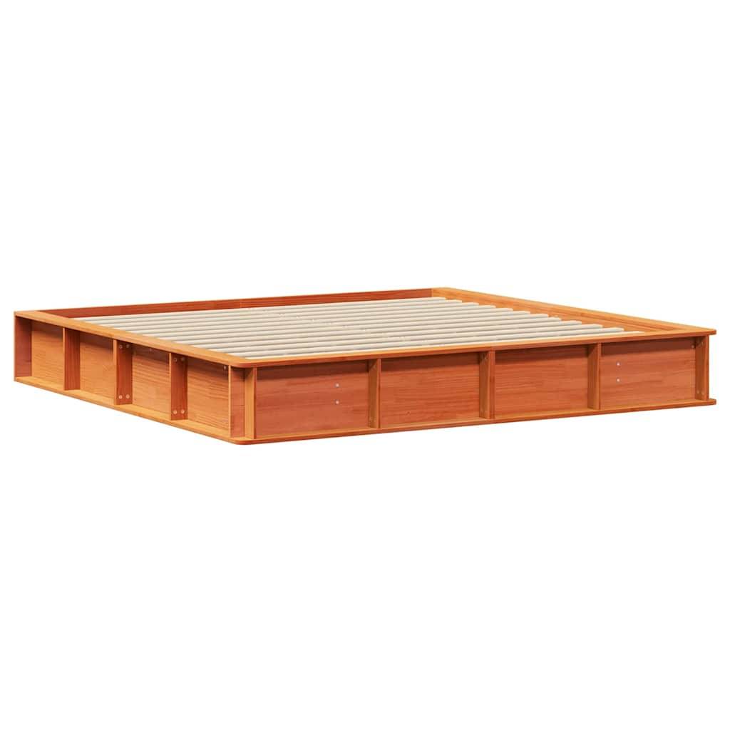 vidaXL Bettrahmen Wachsbraun 200 x 200 cm Massives Kiefernholz